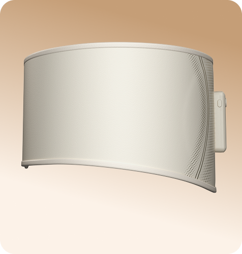 Pas treningowy SKG GS300 w kolorze beżowym, z perforowaną powierzchnią, widok z boku na jasnym tle