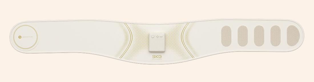 Beżowy pas treningowy SKG GS300 z modułem do sterowania na środku