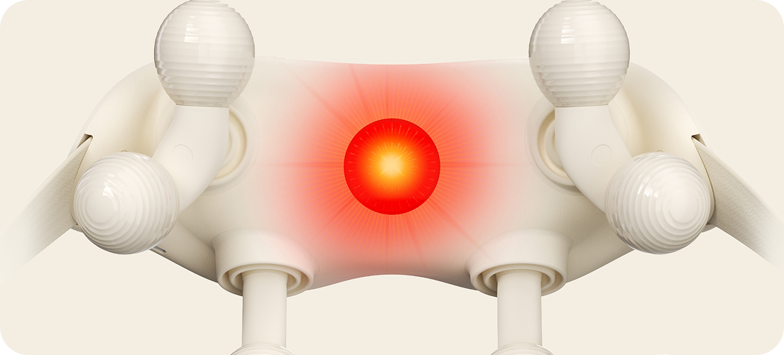 Masażer karku SKG HS500-2 z wizualizacją czterech głowic masujących i centralnego podgrzewania ciepłem podczerwonym