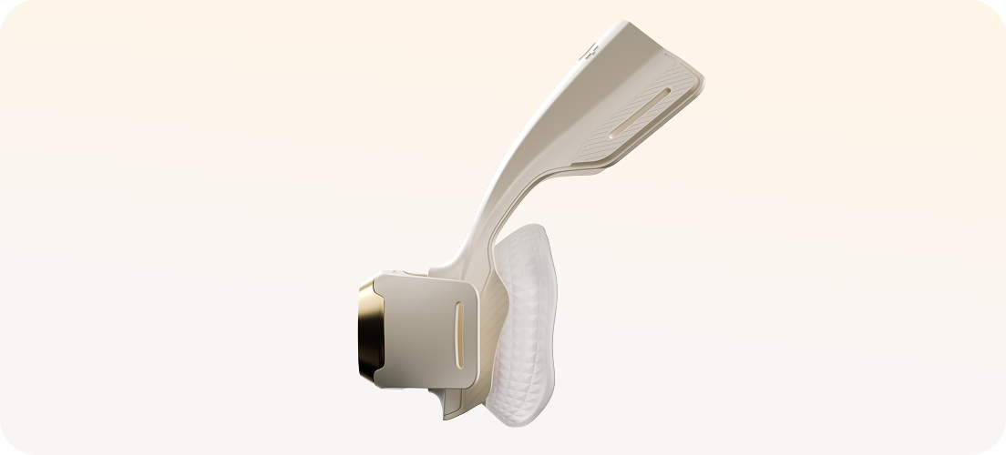 Masażer kolan SKG WS500 w kolorze beżowym, pokazany z boku